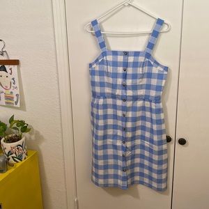 J.Crew fully lined blue plaid dress